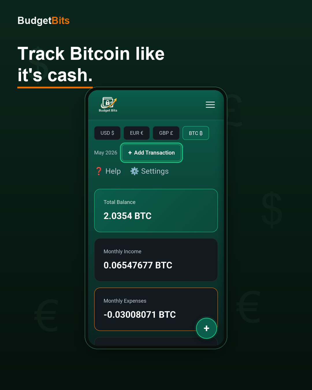Track Bitcoin like it's cash