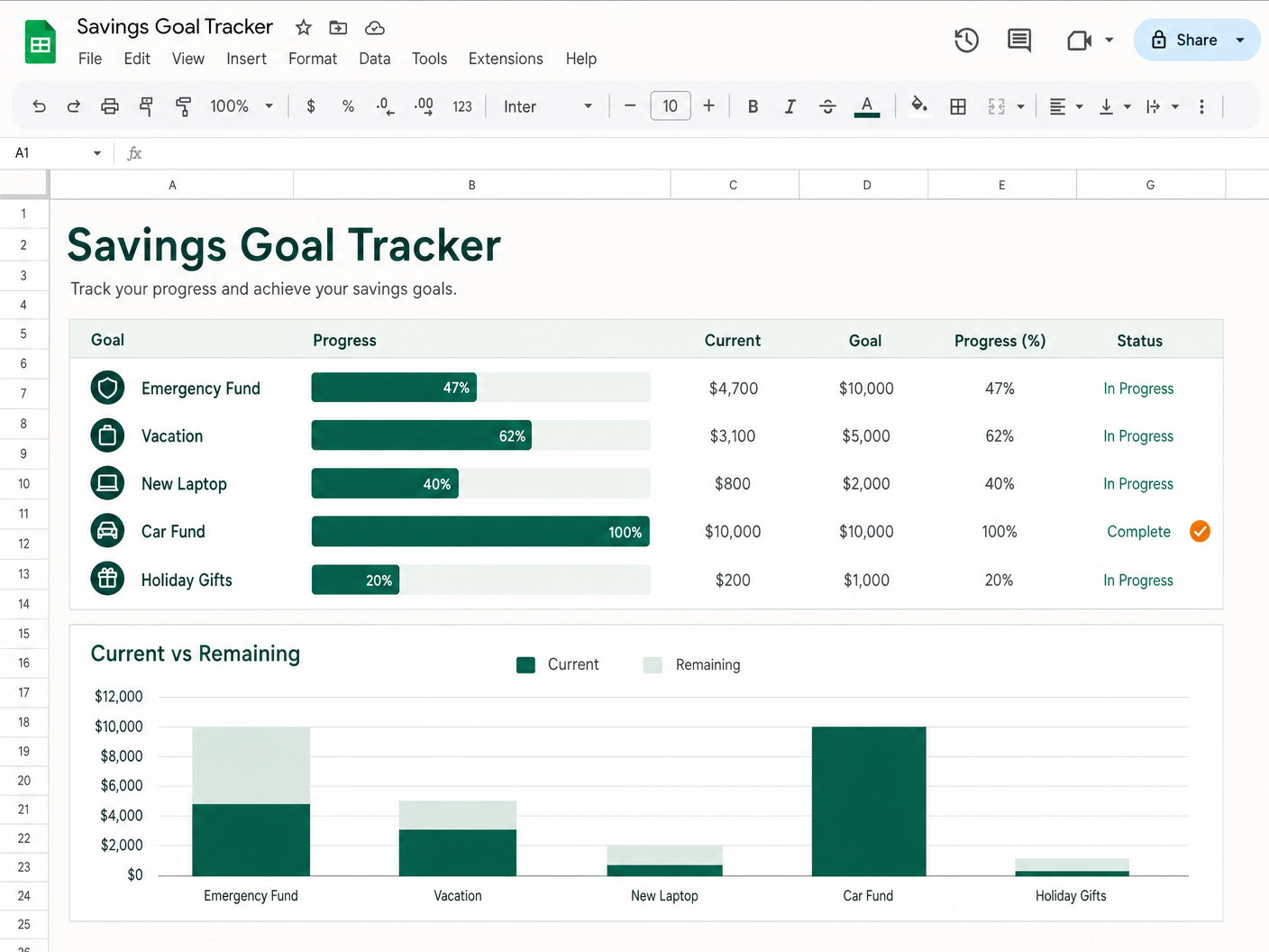 Savings Goal Tracker